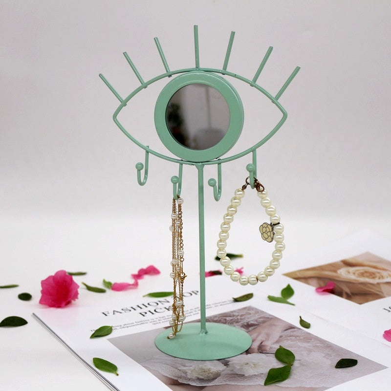 Boho Eye Jewelry Stand with Mirror green
