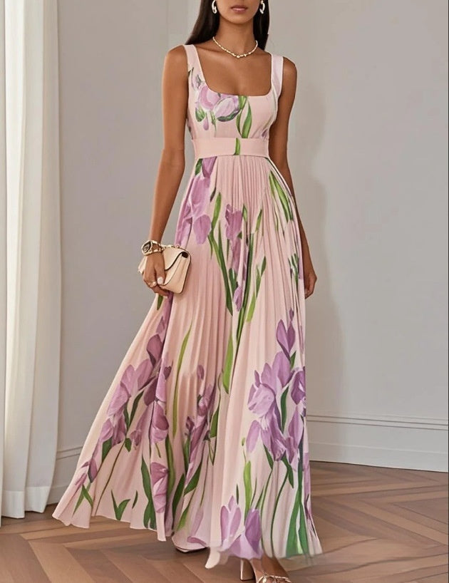 Boho Chic Floral Print Maxi Wedding Guest Dress