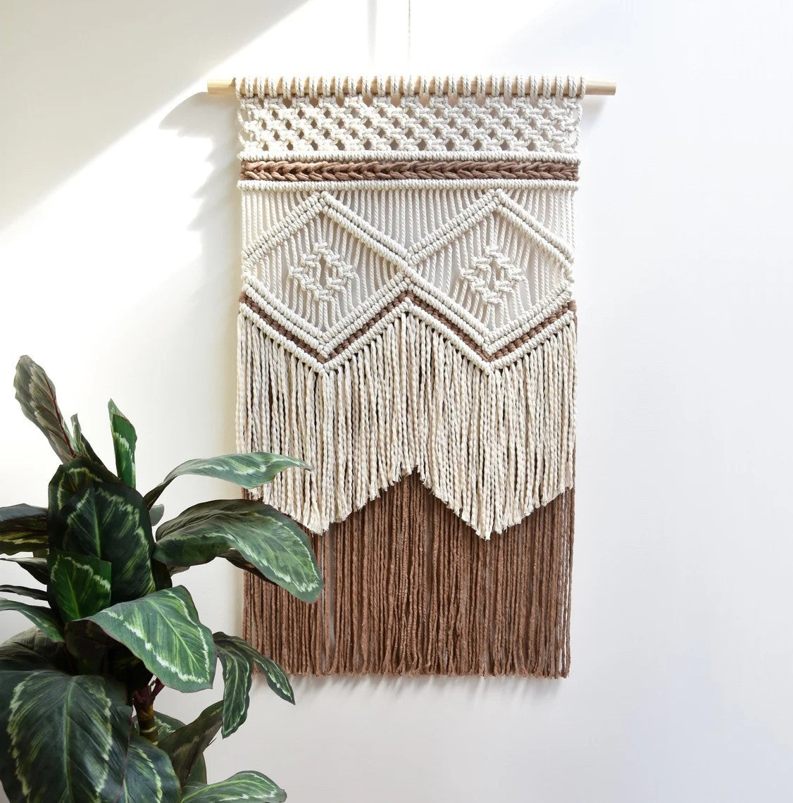 Boho Geometric Fringe Macrame Wall Hanging