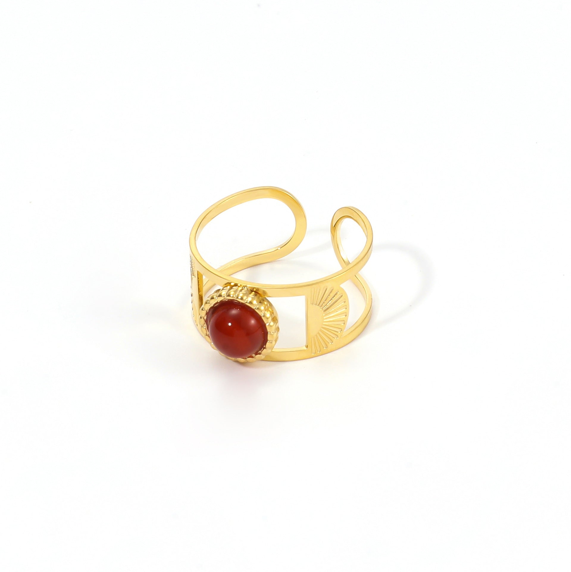 Bohemian Gold Red Stone Ring