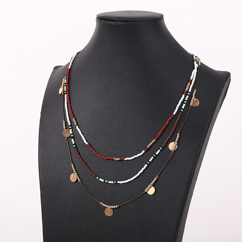 Bohemian Golden Beaded Multi Layer Necklace