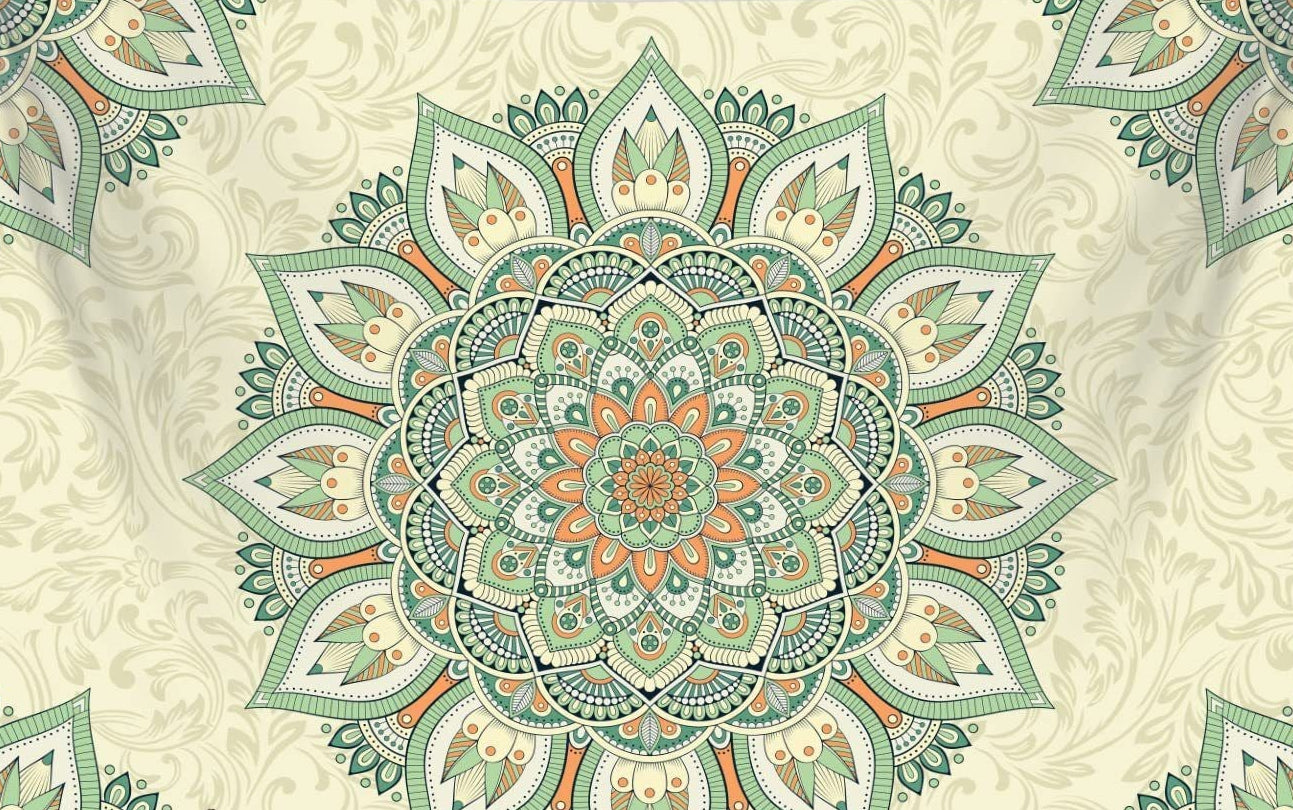 Boho Green Mandala Tapestry