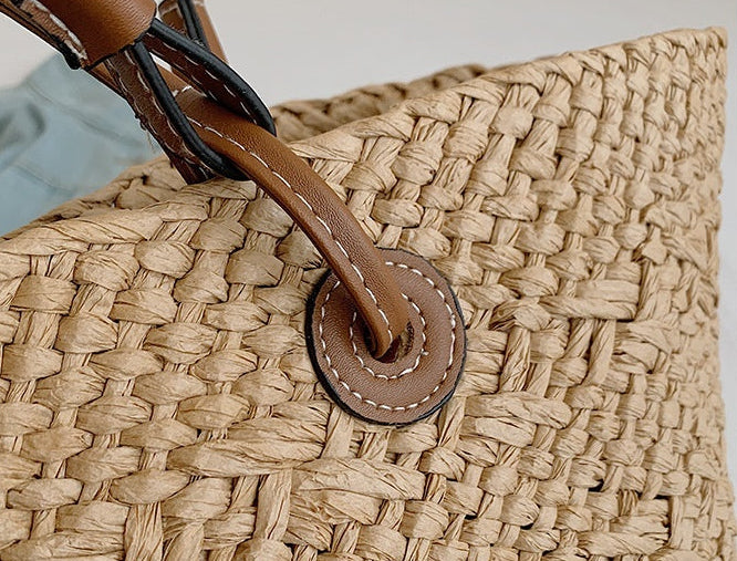 Boho Large Summer Straw Tote Bag