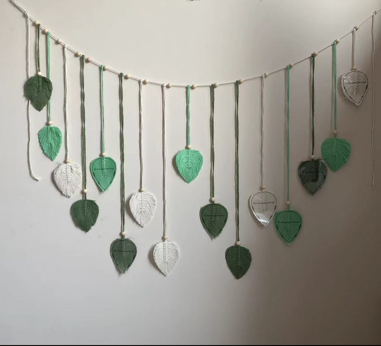 Boho Macrame Wall Hanging with Leaves