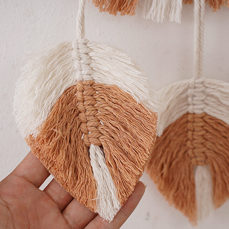 Boho Macrame Mirror Leaves