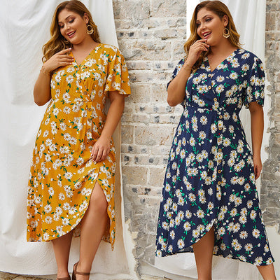 Boho Midi Plus Size Dress floral