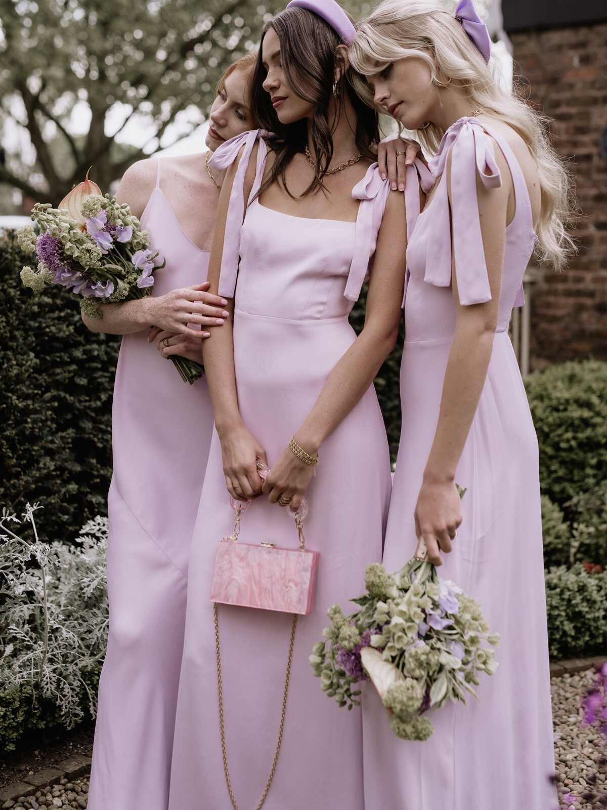 purple Boho Mismatched Bridesmaid Dresses