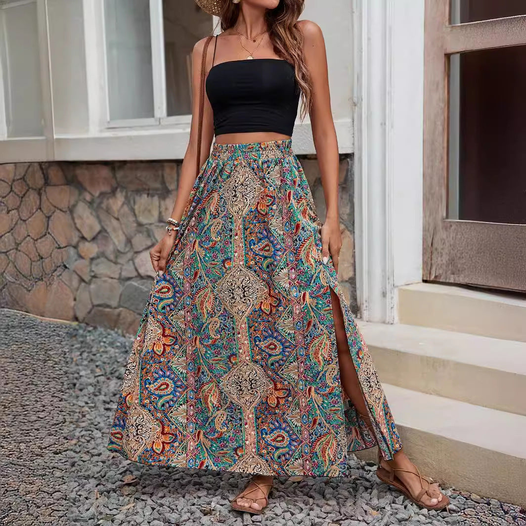 Boho Paisley Maxi Skirt