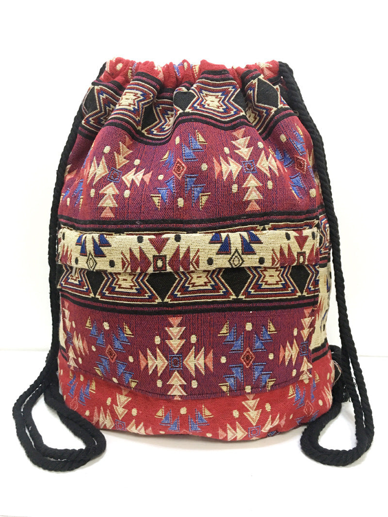 Boho Pattern Drawstring Backpack purse
