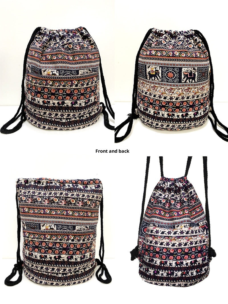 Boho Pattern Drawstring Backpack