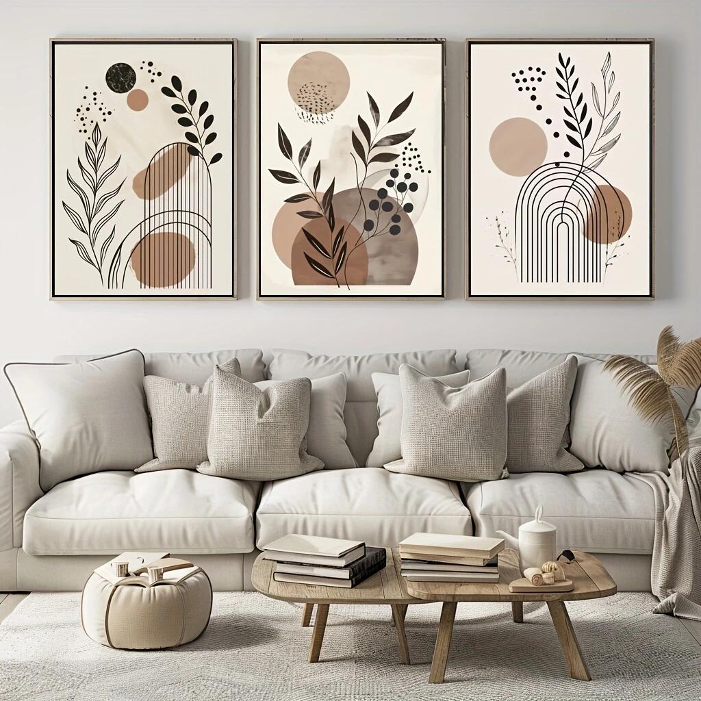 Boho Plant Design Canvas Prints Set of 3 Pcs
