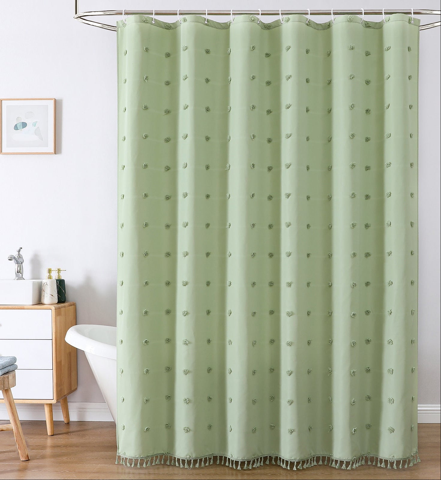 Boho Pom-Pom Shower Curtains