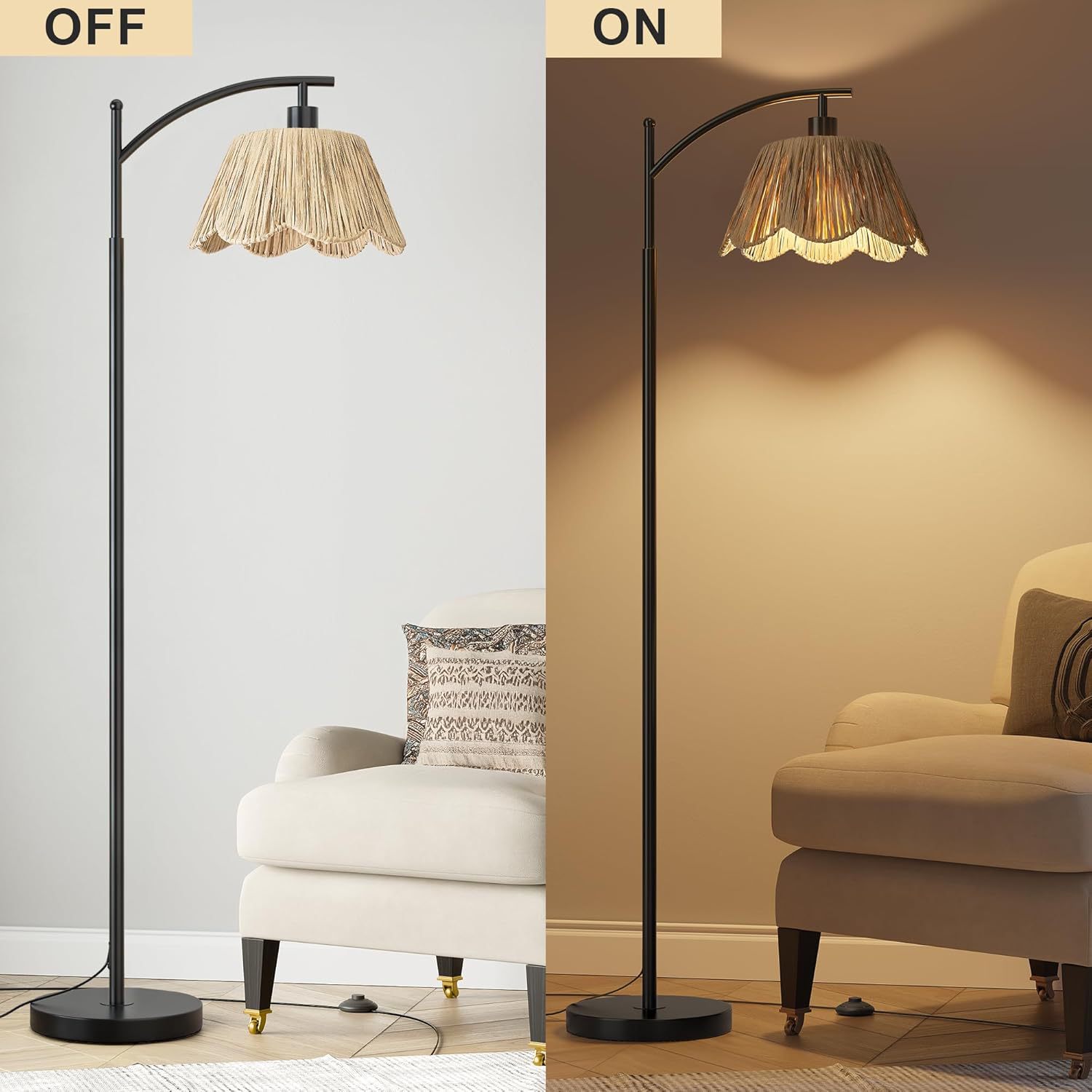 Boho Rattan Floor Lamps