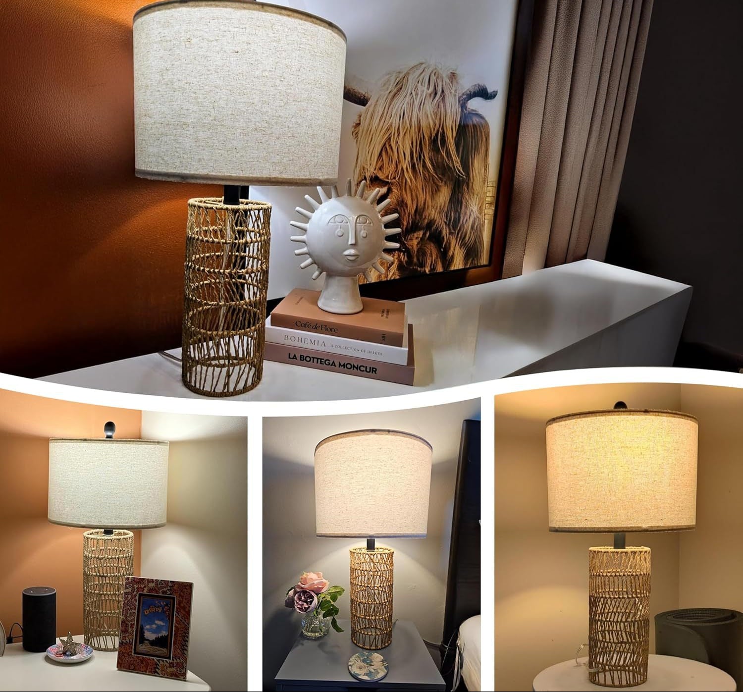 Boho Rattan Table Lamps