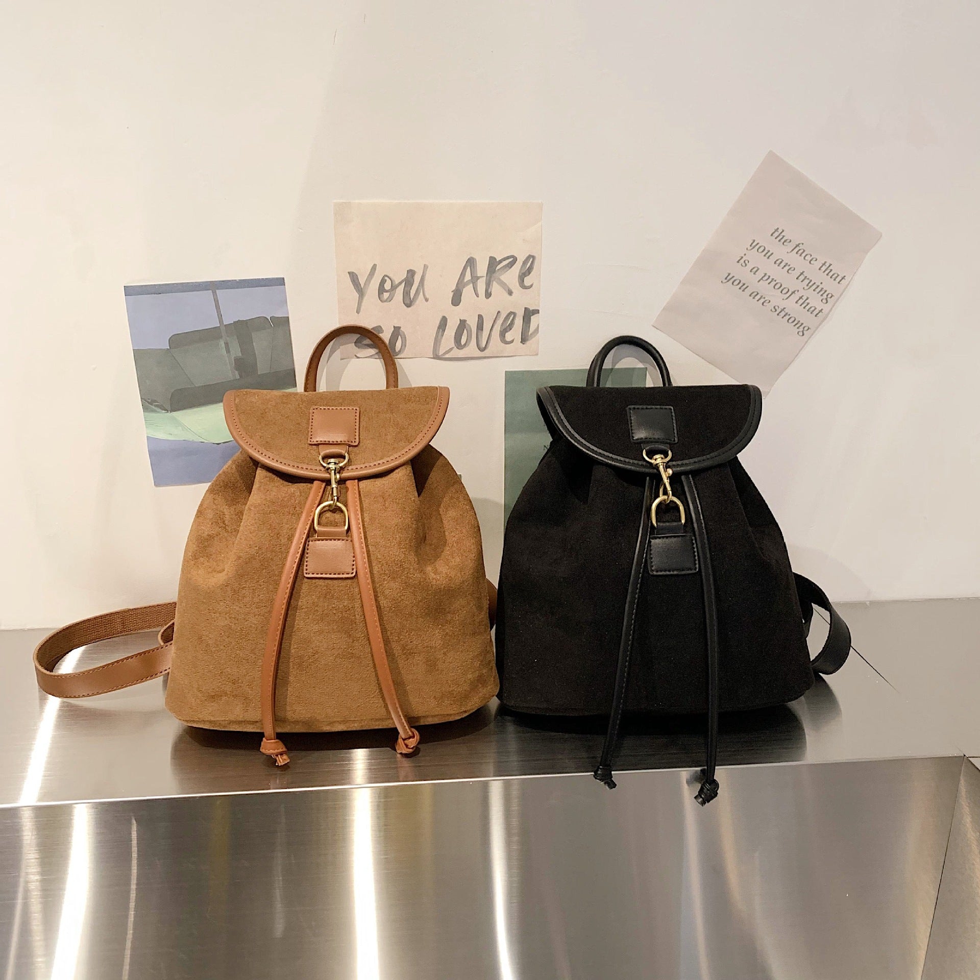 Boho Suede Backpack Bag