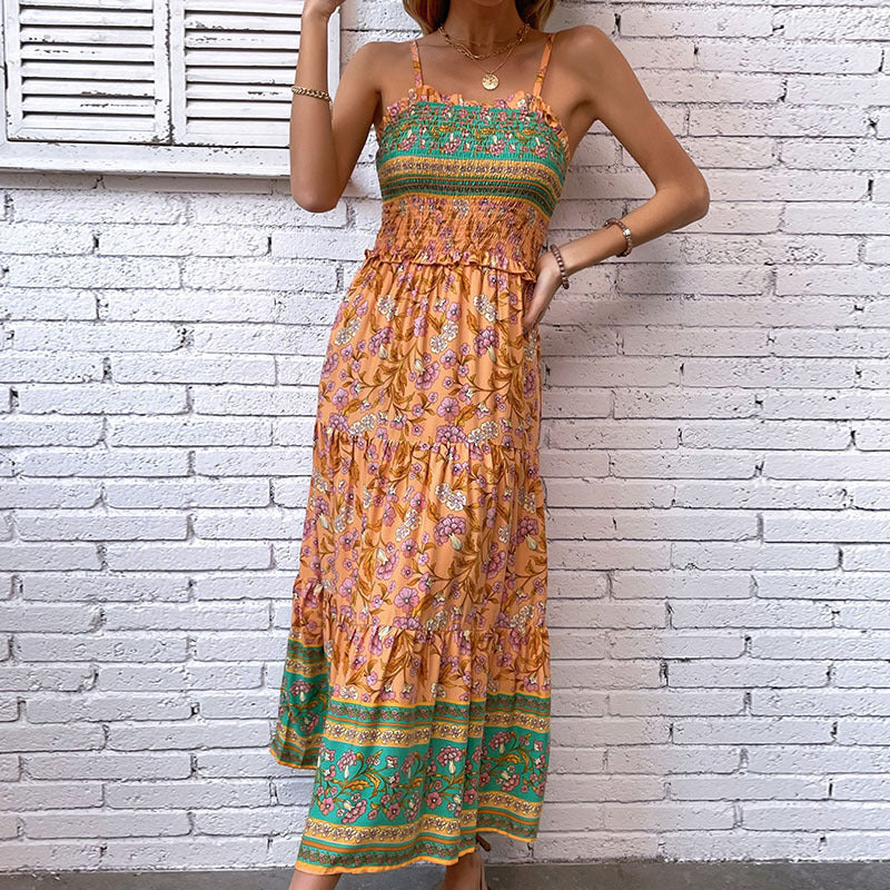 Bohemian Thin Strap Slip Dress