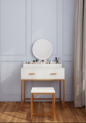 Boho Vanity Set With Mirror And Stool
