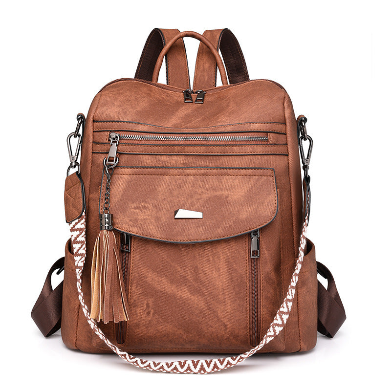 Boho Vegan Leather Backpack Convertible