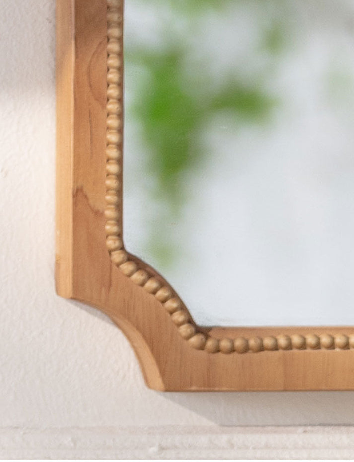 Boho Vintage Style Wooden Wall Mirror