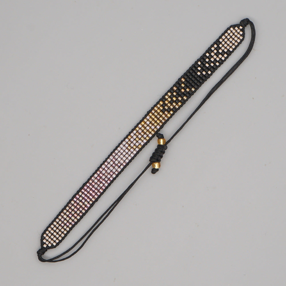 Boho Woven Beaded Geometric Bracelet