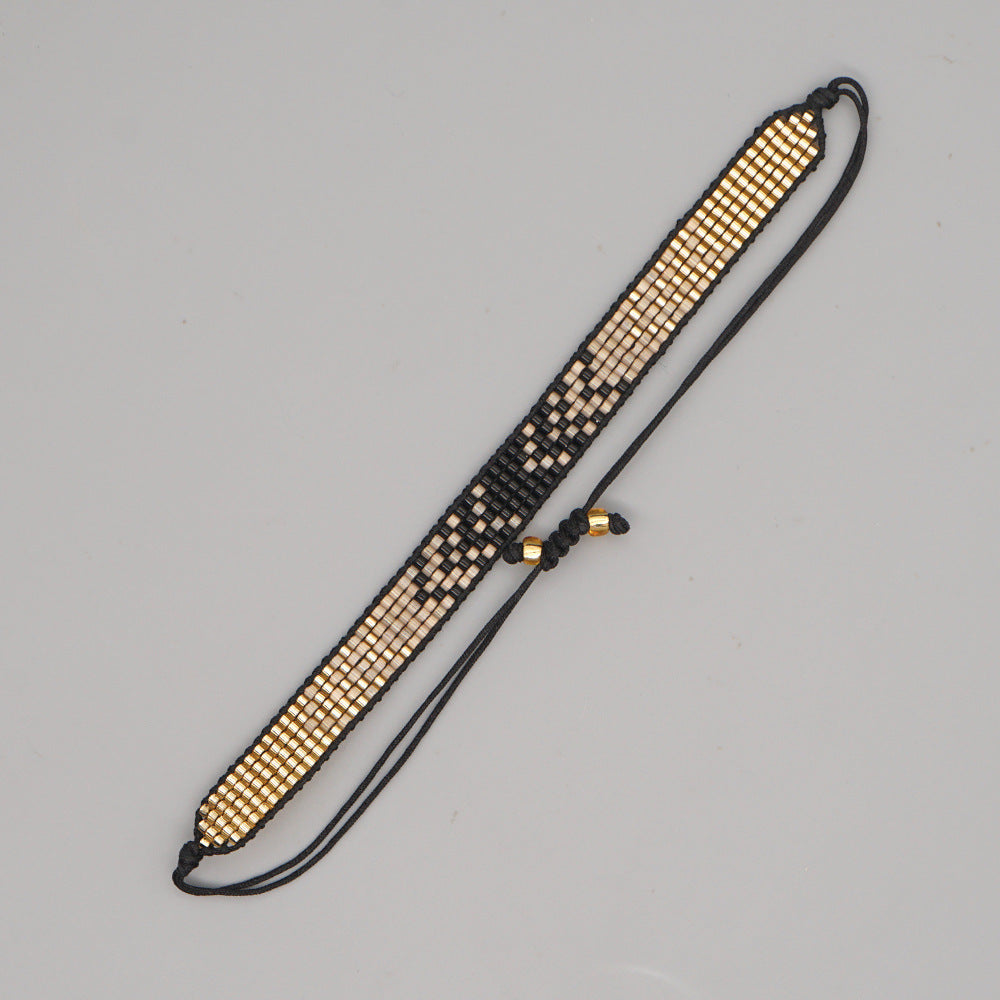 Boho Woven Beaded Geometric Bracelet
