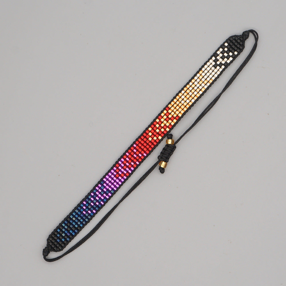 Boho Woven Beaded Geometric Bracelet