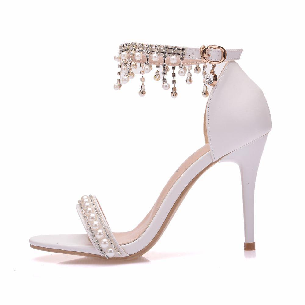 Boho Bridal Heels with Crystals and Beaded Tassels