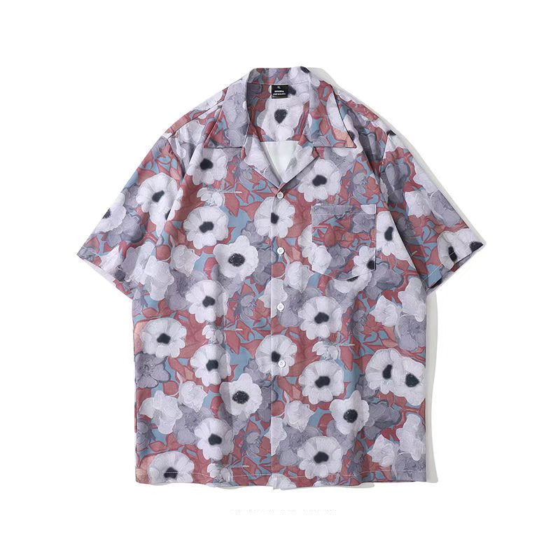 Short Sleeved Boho Pattern Shirt for Men