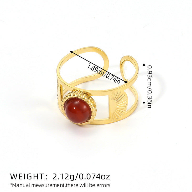 Bohemian Gold Red Stone Ring