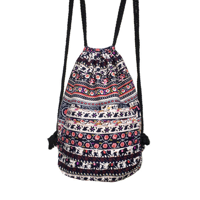 Boho Pattern Drawstring Backpack