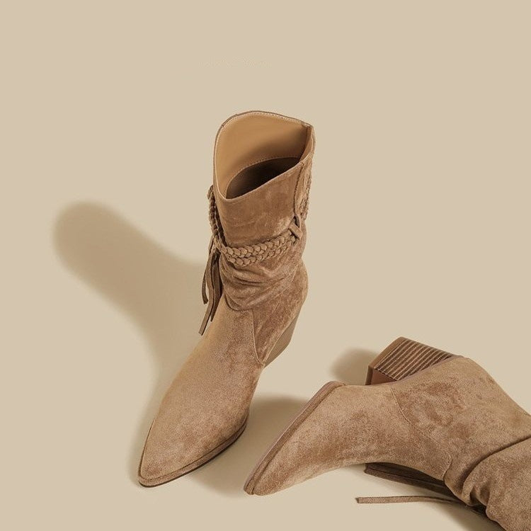 Boho Boots with Chunky Heel for Women