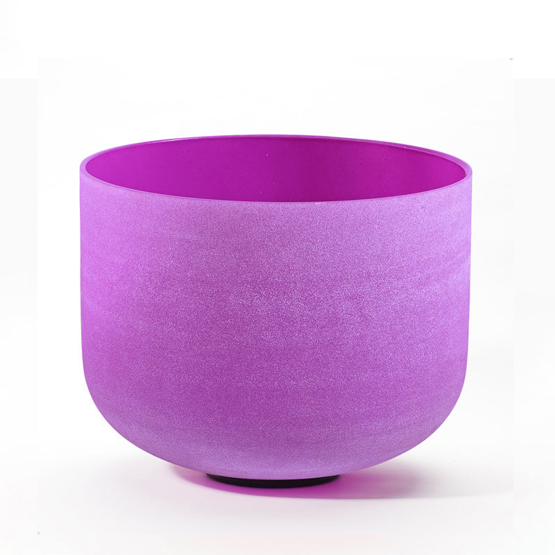 Purple singing bowl on a white background