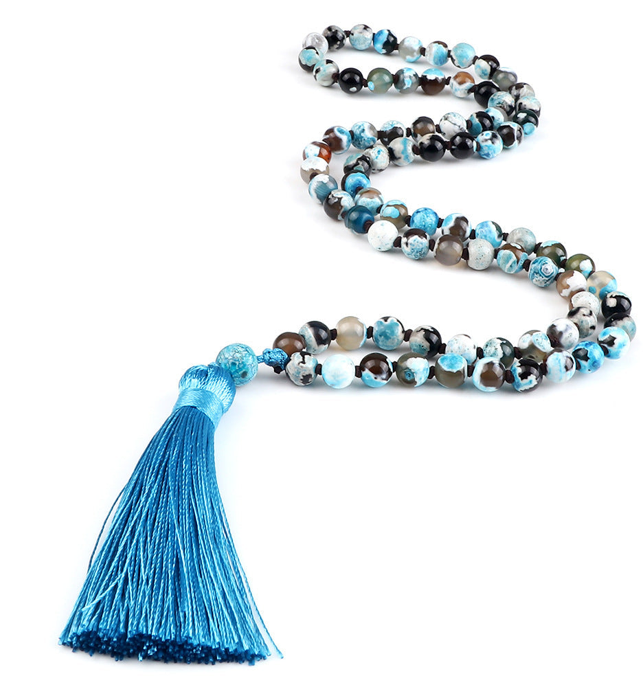 Bright Colored Mala Beads with Tassel 6mm