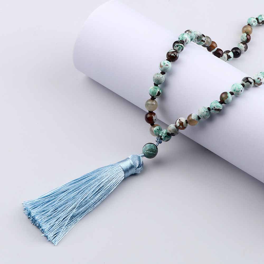 Bright Colored Mala Beads with Tassel 6mm