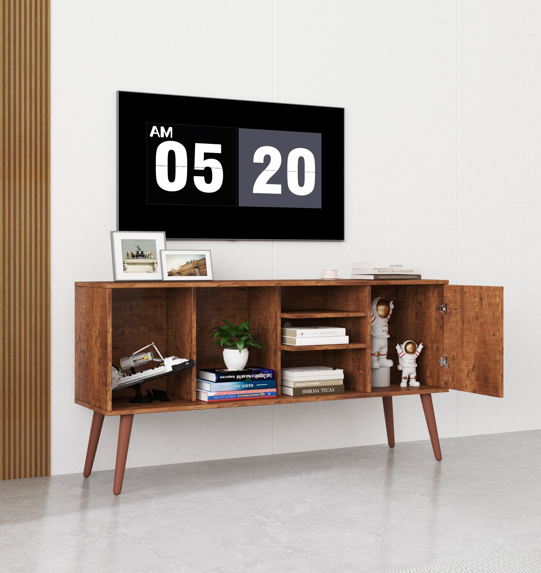 Brown TV Cabinet Boho Style