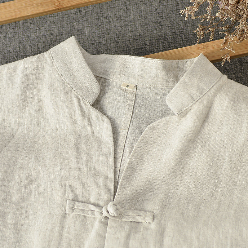 gray Casual Baggy Long Sleeve Boho Shirt for Men