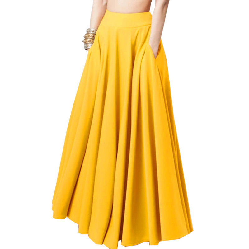 Yellow skirt on a white background
