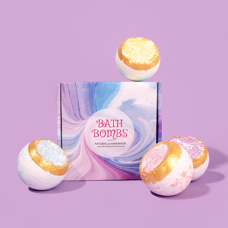 Colorful Bath Salt Bath Bombs 4 Piece Pack