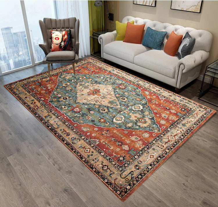blue orange Colorful Boho Persian Rug