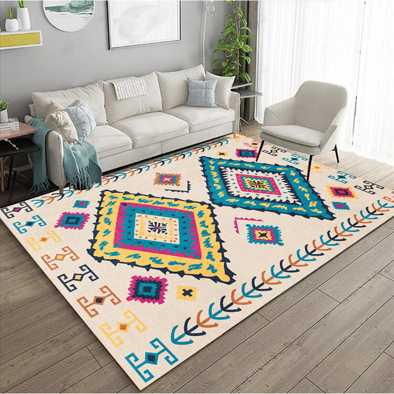 white Colorful Boho Persian Rug