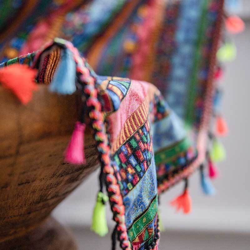 Colorful Boho Striped Printed Curtain