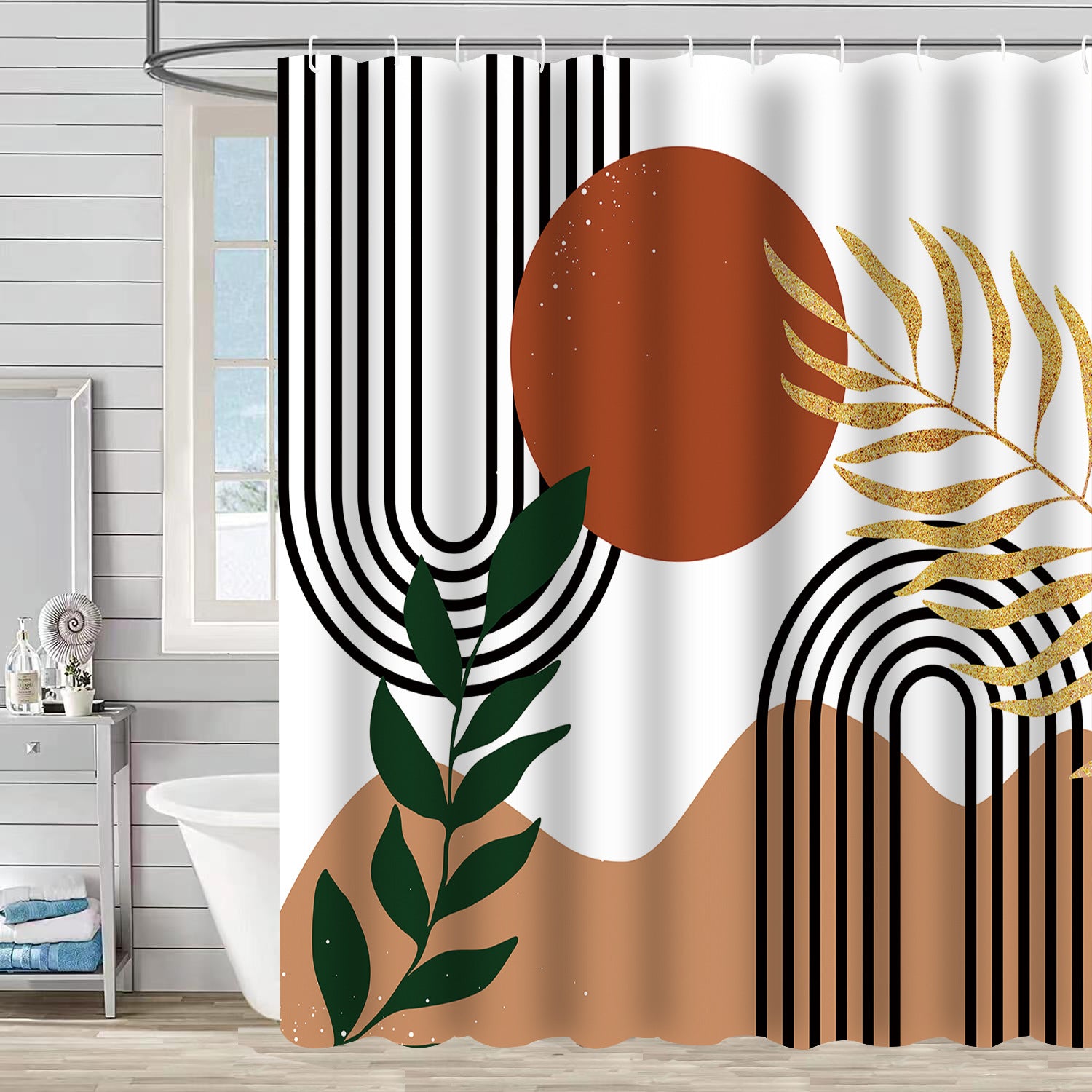 Colorful Boho shower Curtains