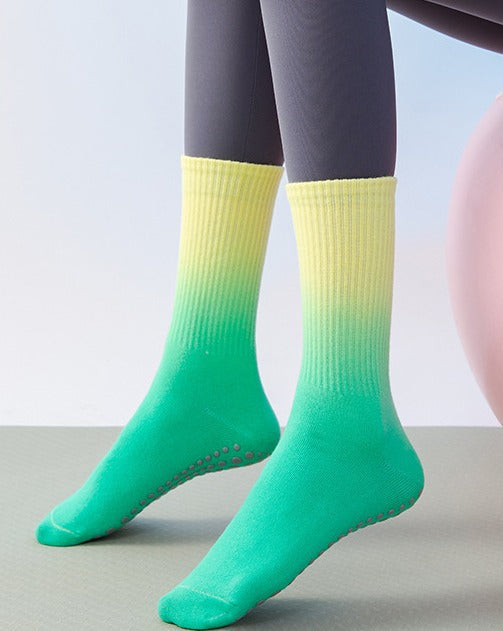 Colorful Crew Grip Socks for Women Gradient Colored