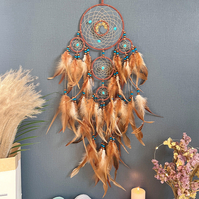 Colorful Dreamcatchers with Feathers