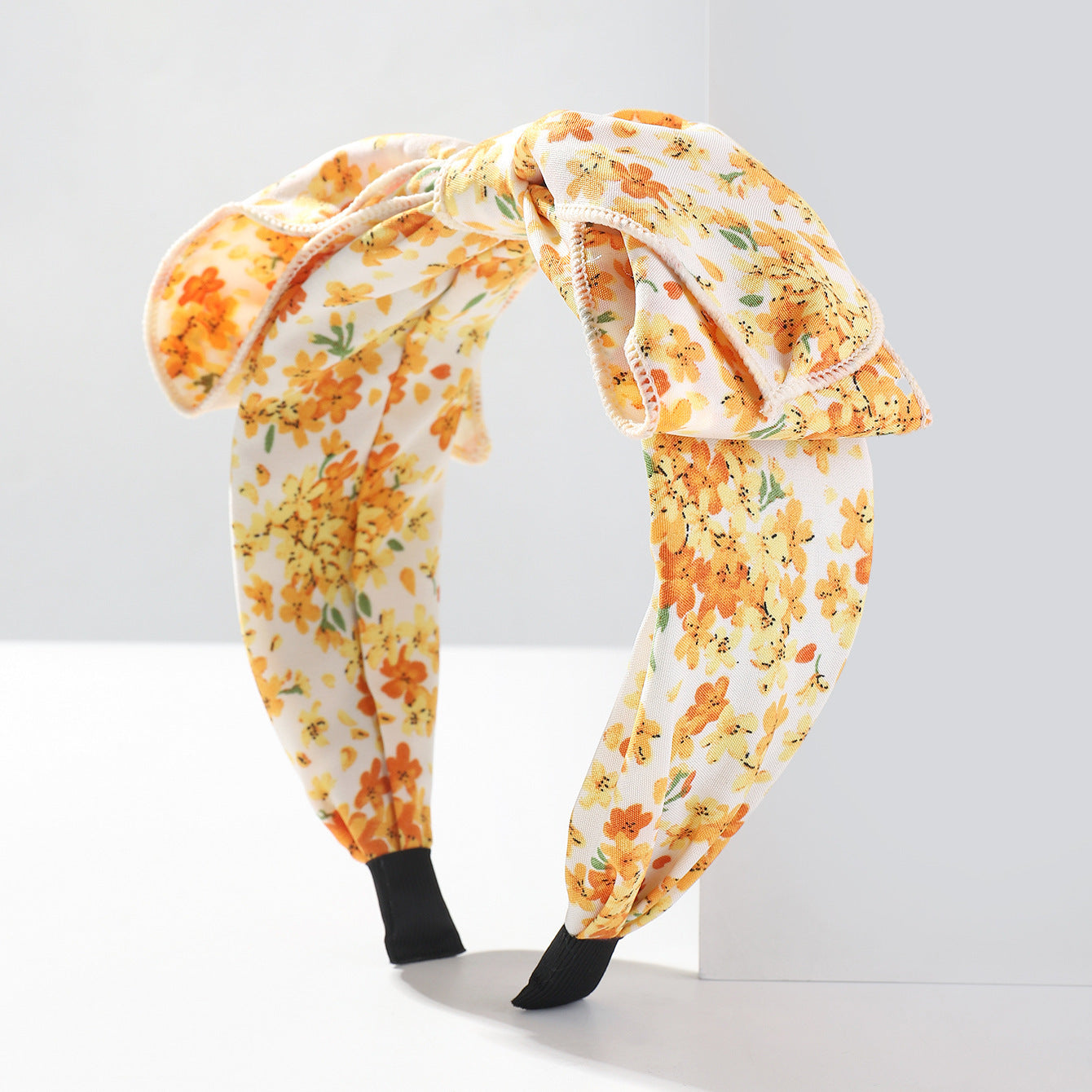 Colorful Floral Pattern Bow Hairband for Boho Women