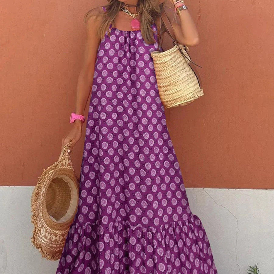 Colorful Geometric Pattern Maxi Dress