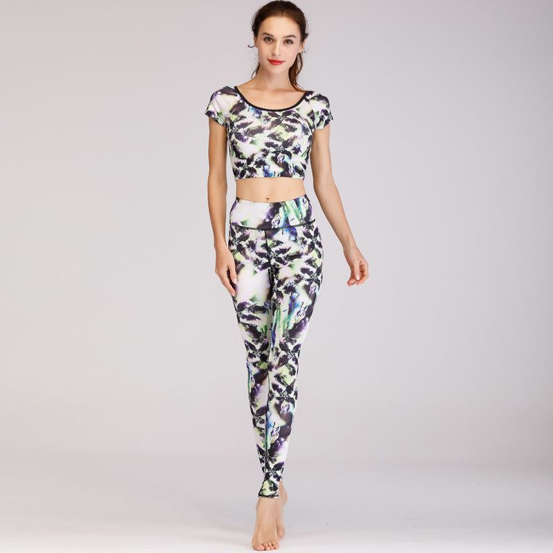 Colorful Printed Yoga Outfit Set