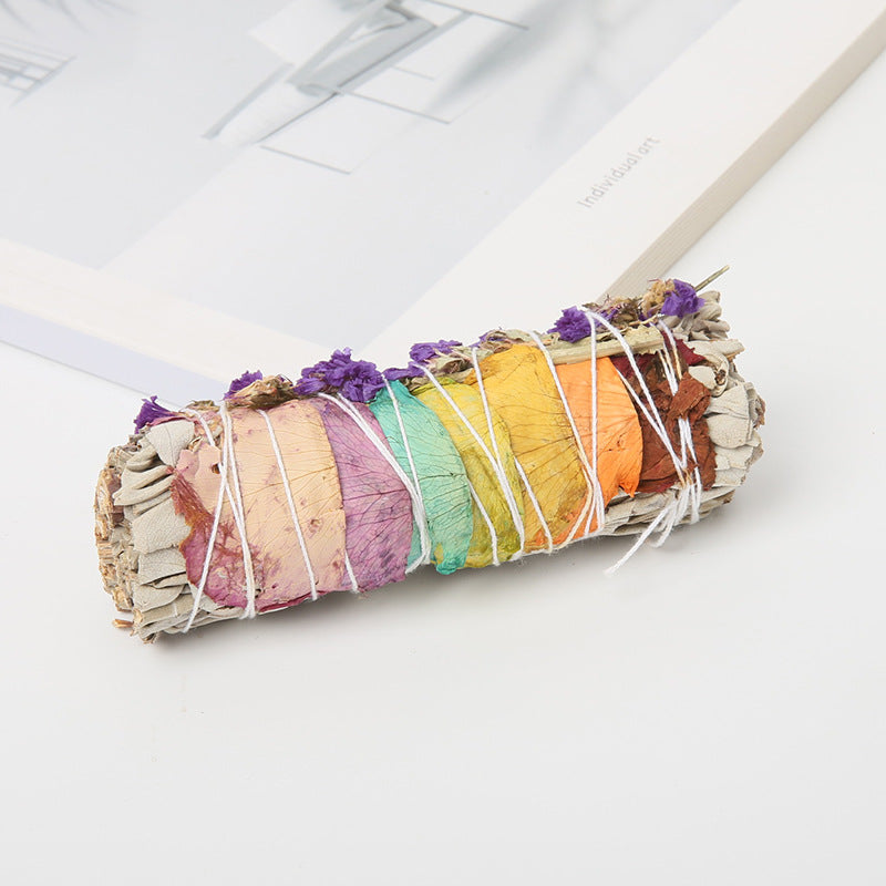 Colorful White Sage and Flower Smudge Sticks