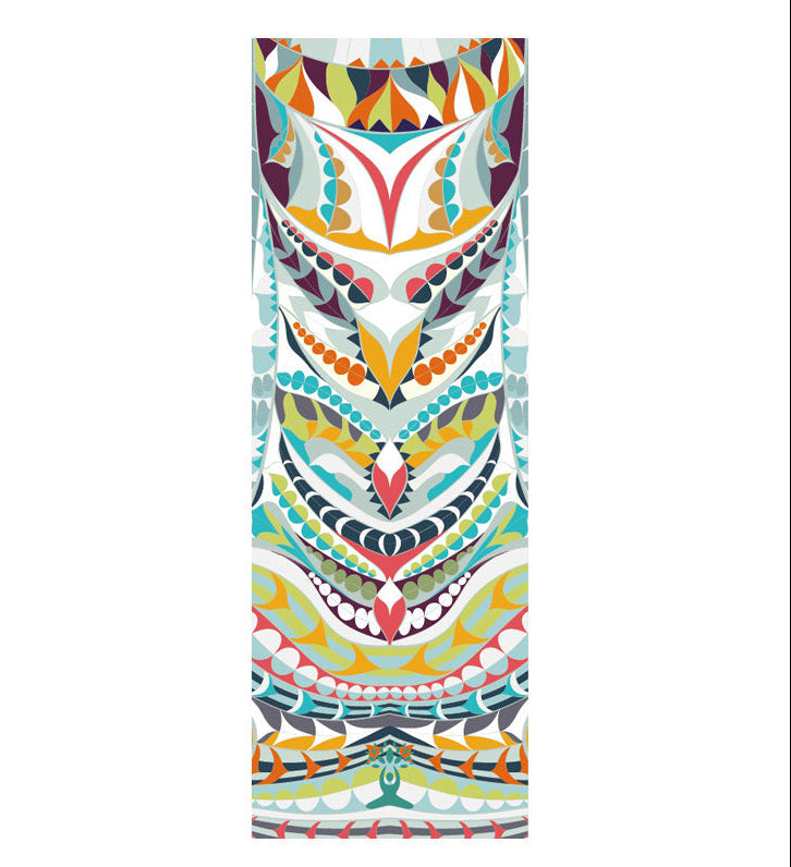 Colorful patterned mat with dimensions 63*185cm on a white background