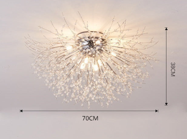 Dandelion Flower Crystal Chandelier Boho Design
